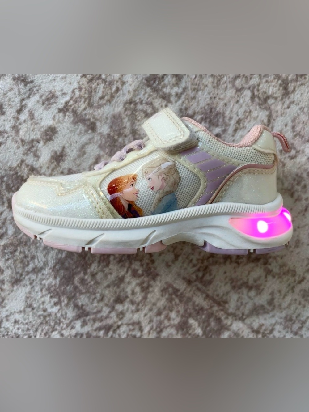 Disney Girls Light-Up Sneakers Frozen - Pink, White